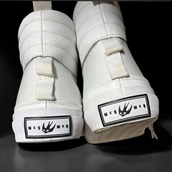 🌻NEW McQ Alexander McQueen Swallow Vulc Leather High-top Sneaker Size 40 Unisex - Picture 3 of 13